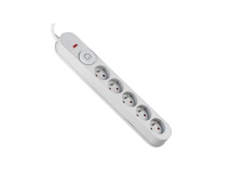 Listwa zasilająca z układem przeciwprzepięciowym,1,5m 5 gniazd, włącznik szara VA0246-1,5 VAYOX