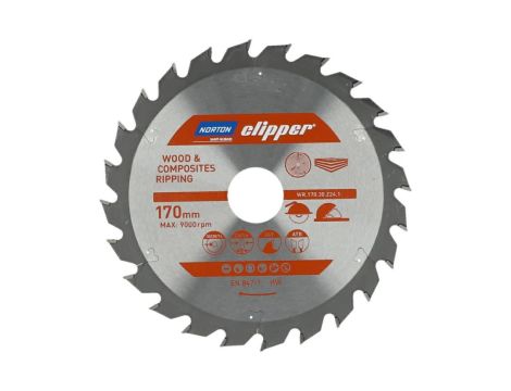 NORTON PIŁA TARCZOWA 170mm x 30mm x 48z DREWNO I KOMPOZYTY ATB (2,6 / 1,6)