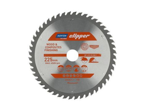 NORTON PIŁA TARCZOWA 225mm x 30mm x 48z DREWNO I KOMPOZYTY ATB (2,8 / 1,8)