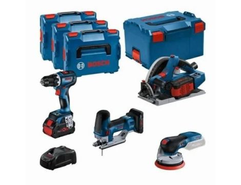 BOSCH ZESTAW COMBO 18V (GSR 18V-90C +GKT 18V-52GC +GST 18V-155 SC +GEX 18V-125) 1xPC4,0Ah 2xPC5,5Ah 0615990N36