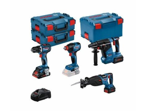 BOSCH ZESTAW COMBO 18V (GSR 18V-90C +GDX 18V-210C +GBH 18V-24C +GSA 18V-28) 1xPC4,0Ah 2xPC5,5Ah 0615990N37