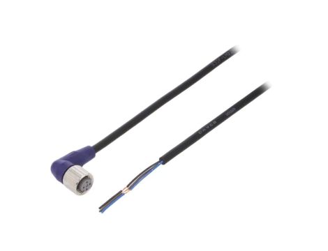 XS2FLM12PVC3A2M Przewód przyłączeniowy o długości 2m, gwincie M12, liczbie pinów 3, maksymalnym prądzie 0,8A