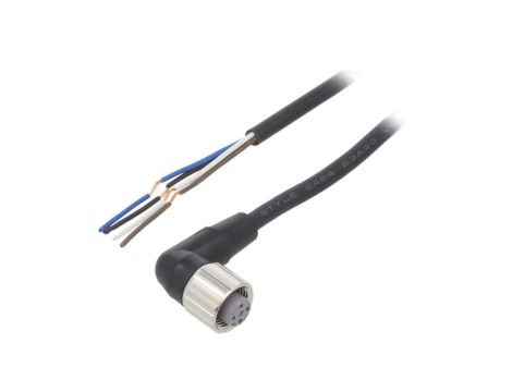 XS2FM12PVC4A5M Przewód przyłączeniowy o długości 5m, gwincie M12, liczbie pinów 4, maksymalnym prądzie 4A