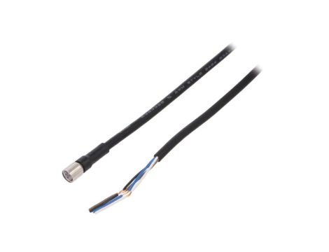 XS3FM8PVC4S5M Przewód przyłączeniowy o długości 5m, gwincie M8, liczbie pinów 4, maksymalnym prądzie 1A