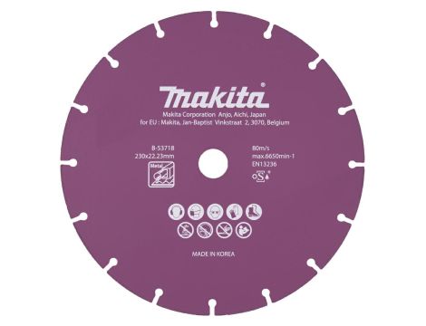 MAKITA TARCZA DIAMENTOWA 230x22,23mm SEGMENT/UNIWERSALNA STAL, INOX, PVC, BETON, ZAPRAW