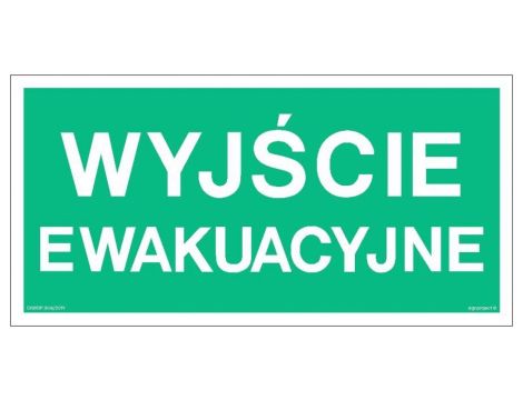 ZNAK - AA001 Wyjście ewakuacyjne 80 x 40 cm PS - Płyta 1mm foto.