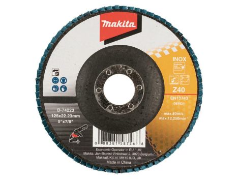 MAKITA ŚCIERNICA LISTKOWA ECONOMY 125x22,23mm P 40 METAL, STAL NIERDZEWNA