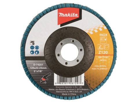 MAKITA ŚCIERNICA LISTKOWA ECONOMY 125x22,23mm P120 METAL, STAL NIERDZEWNA - 2