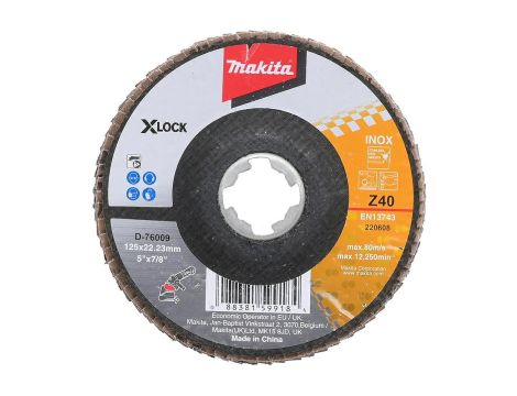 MAKITA ŚCIERNICA LISTKOWA ECONOMY 125x22,23mm P 40 X-LOCK METAL, STAL NIERDZEWNA