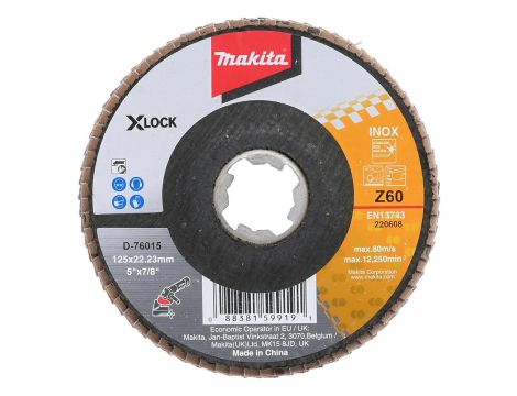 MAKITA ŚCIERNICA LISTKOWA ECONOMY 125x22,23mm P 60 X-LOCK METAL, STAL NIERDZEWNA - 2