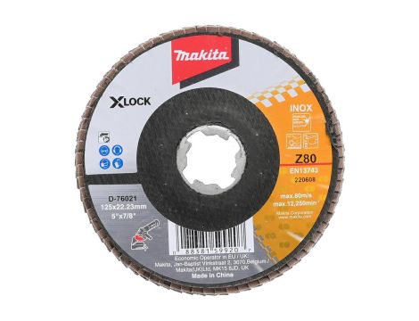 MAKITA ŚCIERNICA LISTKOWA ECONOMY 125x22,23mm P 80 X-LOCK METAL, STAL NIERDZEWNA - 2