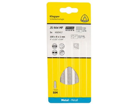 KLINGSPOR BRZESZCZOT DO WYRZYNARKI 100x8x1mm JS 904 MF /5szt. - 2