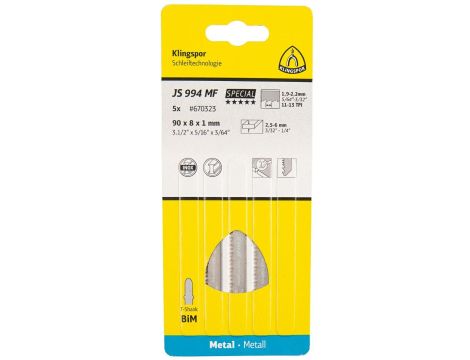 KLINGSPOR BRZESZCZOT DO WYRZYNARKI  90x8x1mm JS 994 MF /5szt.
