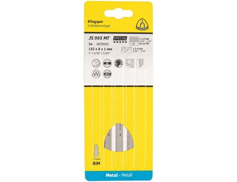 KLINGSPOR BRZESZCZOT DO WYRZYNARKI 132x8x1mm JS 993 MT /5szt.