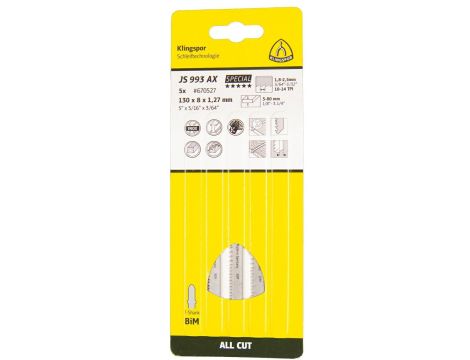 KLINGSPOR BRZESZCZOT DO WYRZYNARKI 132x8x1mm,27 JS 993 AX /5szt.