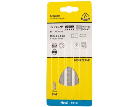KLINGSPOR BRZESZCZOT DO WYRZYNARKI 100x8x1mm JS 993 MF /5szt. - 2