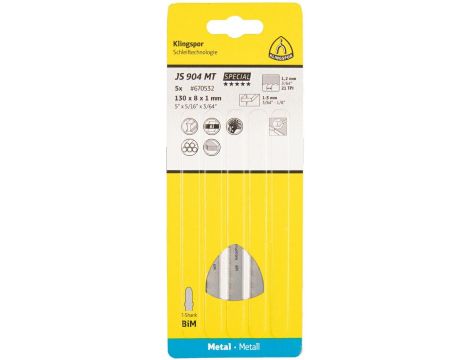 KLINGSPOR BRZESZCZOT DO WYRZYNARKI 130x8x1mm JS 904 MT /5szt.