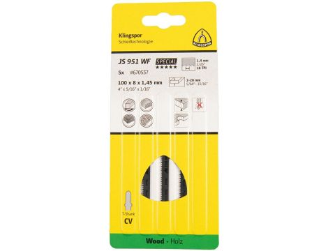 KLINGSPOR BRZESZCZOT DO WYRZYNARKI 100x8x1,45mm JS 951 WF /5szt. - 2