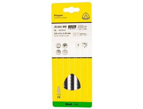 KLINGSPOR BRZESZCZOT DO WYRZYNARKI 115x8x1,45mm JS 601 WQ /5szt. - 2
