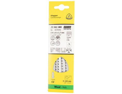 KLINGSPOR BRZESZCZOT DO WYRZYNARKI 170x8x1,7mm JS 981 WA /5szt. - 2