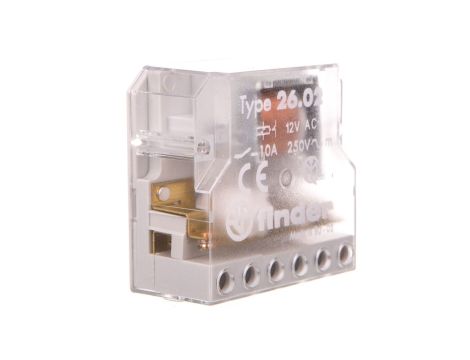 Przekaźnik impulsowy 2Z 10A 250V, 12V AC, montaż w puszkach instalacyjnych lub obudowach 26.02.8.012.0000