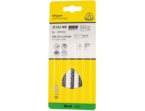 KLINGSPOR BRZESZCZOT DO WYRZYNARKI 100x8x1,25mm JS 352 WQ /5szt. - 2