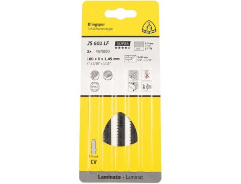 KLINGSPOR BRZESZCZOT DO WYRZYNARKI 100x8x1,45mm JS 601 LF /5szt. - 2