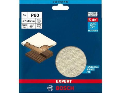 BOSCH SIATKA ŚCIERNA 225mm EXPERT M480  gr. 80  150 /5szt. 2608900689
