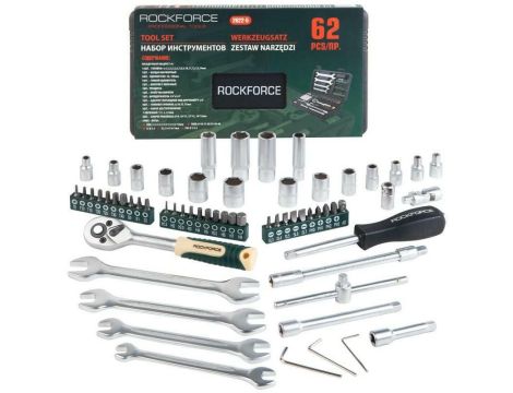 ROCKFORCE ZESTAW KLUCZY     1/4" 62el. - 2