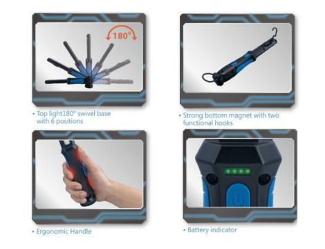 KING TONY LATARKA AKUMULATOROWA LED COB 6W - 2