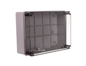 Puszka natynkowa z przeźroczystą pokrywą seria 420 IP65 300x220x120 szara EC420C8