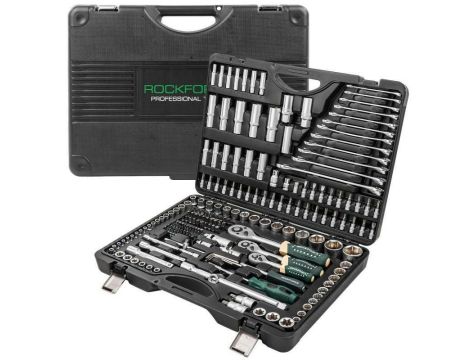 ROCKFORCE ZESTAW KLUCZY 216 + 3el. 1/2" 3/8" 1/4"