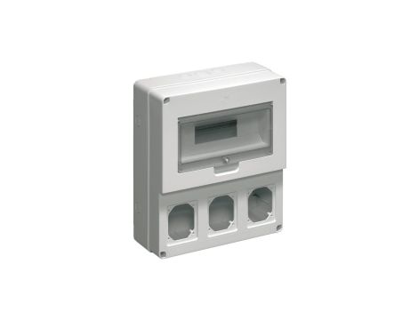 Rozdzielnia budowlana pusta 12 mod.3 gniazda 16A szara EC69024