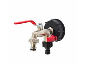 AWTOOLS KRAN OGRODOWY DO ZBIORNIKA CYNK NIKLOWANY PODWÓJNY 1/2