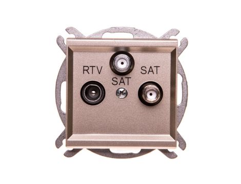 SONATA Gniazdo antenowe RTV-SAT-SAT szampański złoty GPA-R2S/m/39