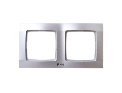 KARO Ramka podwójna do łączników IP44 srebrny perłowy RH-2S/43
