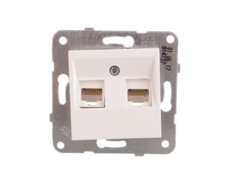 Karre Gniazdo Komputerowe 2xrj45 Kat. 6, Kolor Biały / 90963679