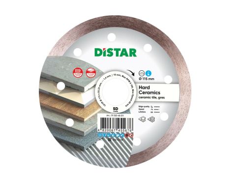 DISTAR TARCZA DIAMENTOWA HARD CERAMICS 115 x 1,4 x 10 x 22,23mm