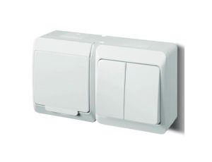 HERMES Gniazdo pojedyncze z/u 2P+Z+ łącznik świecznikowy biały 0327-14
