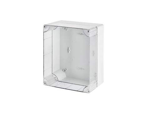 INDUSTRIAL Puszka hermetyczna n/t 313x253x165mm IP65 szara, pokrywa transparentna 2724-01