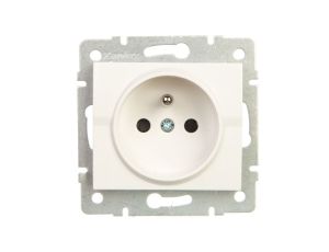 LOGI Gniazdo pojedyncze 2P+Z z przesłoną styków śrubowe 16A 250V Biały 25089