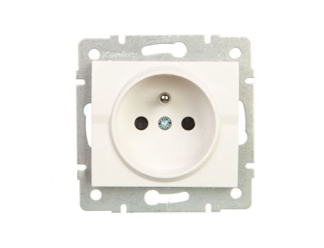 LOGI Gniazdo pojedyncze 2P+Z z przesłoną styków śrubowe 16A 250V Biały 25089