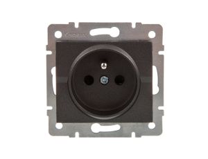 LOGI Gniazdo pojedyncze 2P+Z z przesłona styków śrubowe 16A 250V Grafit 25267