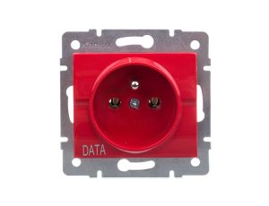 LOGI Gniazdo pojedyncze 2P+Z (DATA) śrubowe 16A 250V Czerwony 25091