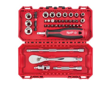 MILWAUKEE ZESTAW NASADEK 1/4" Z GRZECHOTKĄ 38szt.