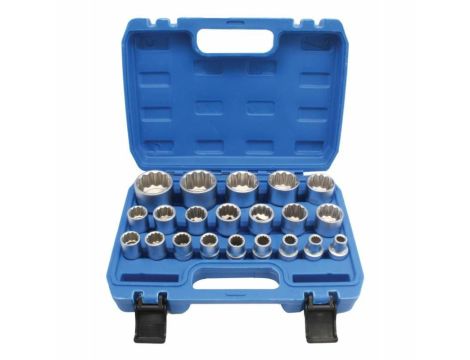 SATRA ZESTAW NASADEK 12-KĄT. 1/2" KRÓTKICH 21el.