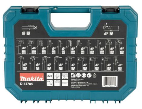 MAKITA FREZY DO ROWKÓW 8mm ZESTAW 22szt. - 2