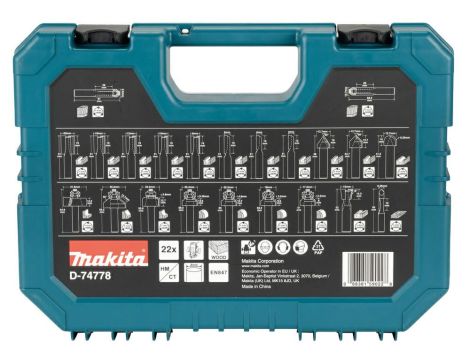 MAKITA FREZY UNIWERSALNE 8mm ZESTAW 22szt. - 2