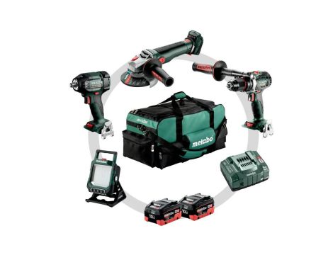 METABO ZESTAW COMBO 18V 4.3.2 (BS18LTX BL I +SSW18LTX400BL +WB18LT BL11-125Q +BSA18LED4000) 2x10Ah TORBA