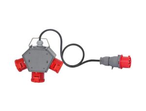 Rozdzielnica POLYBOX - gniazda 3x16A 5p, przewód OW 5x2,5mm2 - 3m z wtyczką 16A 5p